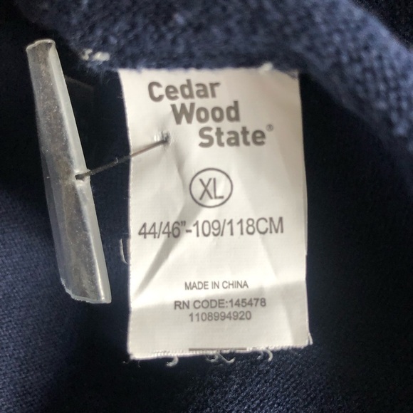 Navy Cotton Button-Up Striped Cardigan XL - Picture 7 of 8